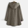 Women Winter Warm Outwear Lattice Printing Hooded Pockets Oversize Hasp Coats