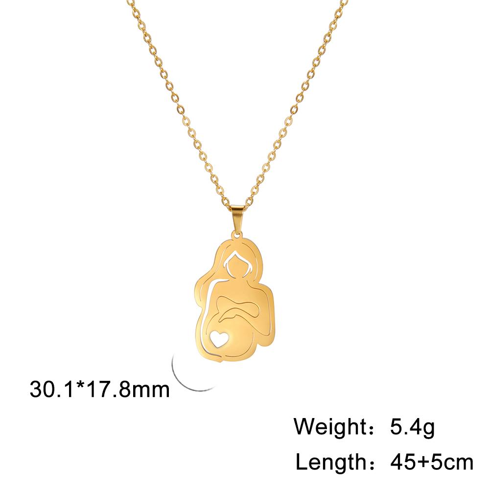 Cazador Lovely Family Pendant Necklaces Mom Dad Children Baby Pregnant Woman Stainless Steel Choker Jewelry Mother Day Gift New
