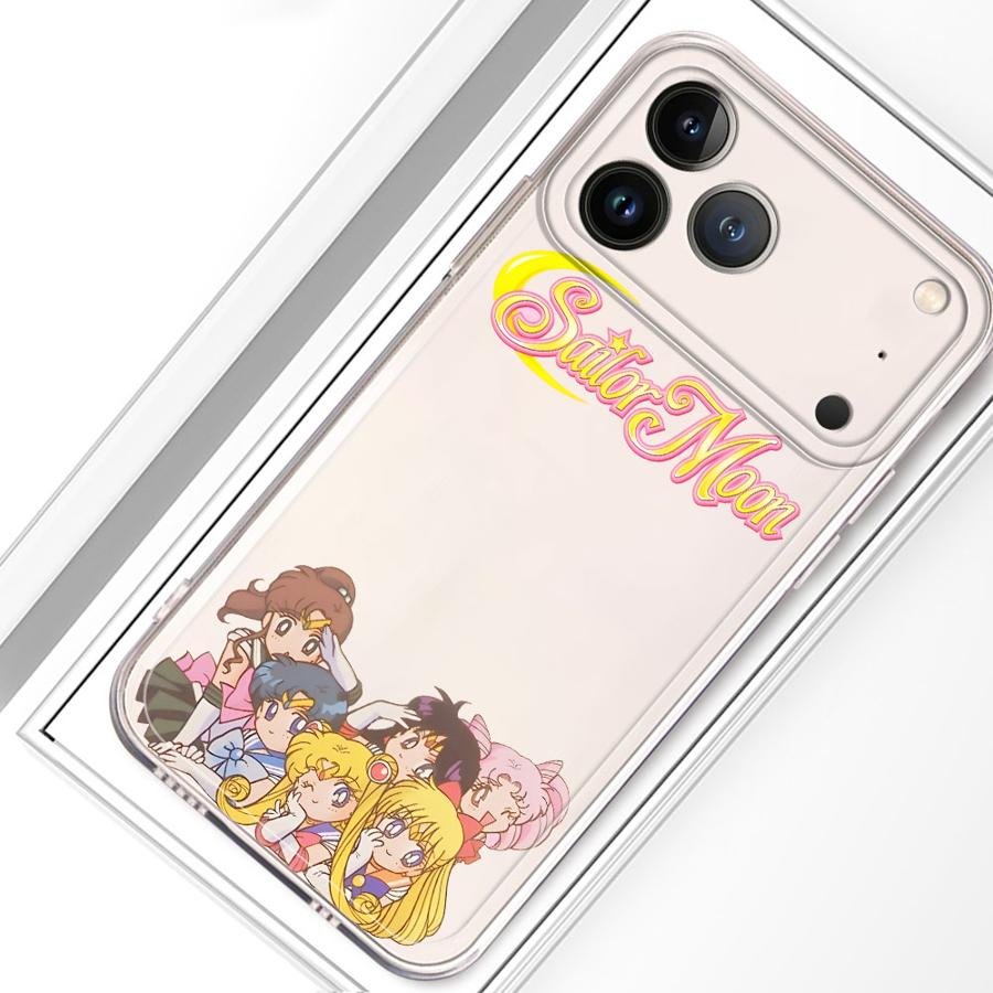 Case for iPhone 17 Pro Max 12 Mini XR XS Max 16 Air 13 Pro 14 Plus 7 8 15 11 Soft Phone Cover Cartoon Sailor Moon