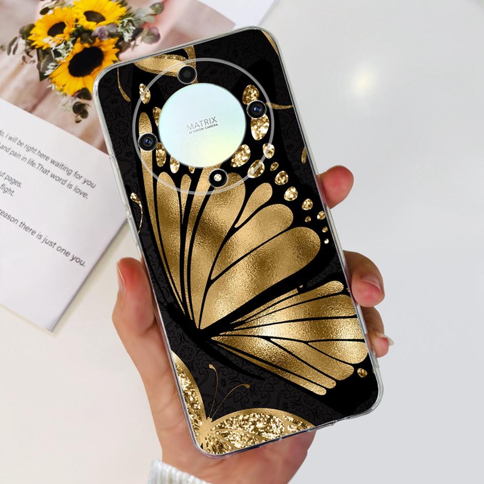 For Honor X9b 5G Case ALI-NX1 Popular Flower Soft Clear Silicon TPU Cover For Honor X9a RMO-NX1 HonorX9 ANY-NX1 Shockproof Funda