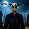 Maschera Horror Flessibile Comoda Halloween Clown con Lingua Lunga, Lattice Spaventosa Inquietante Accessorio Costume per Feste Cosplay, Decorazione Casa Infestata Maligno