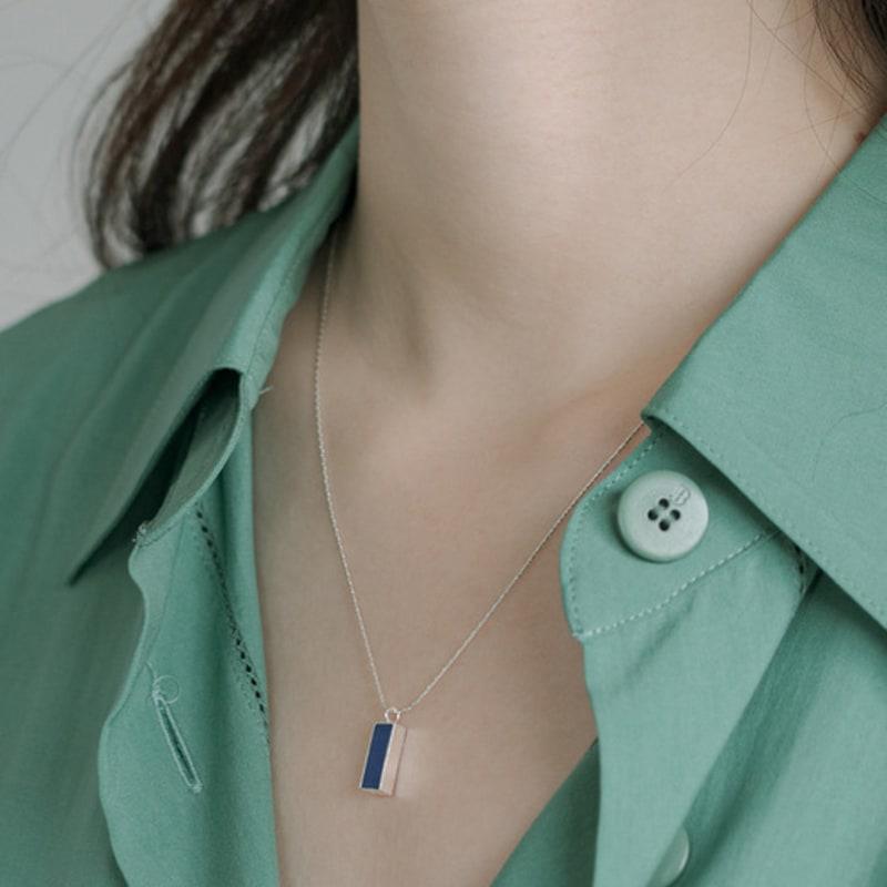 Pinaf Rectangle Necklace _blue
