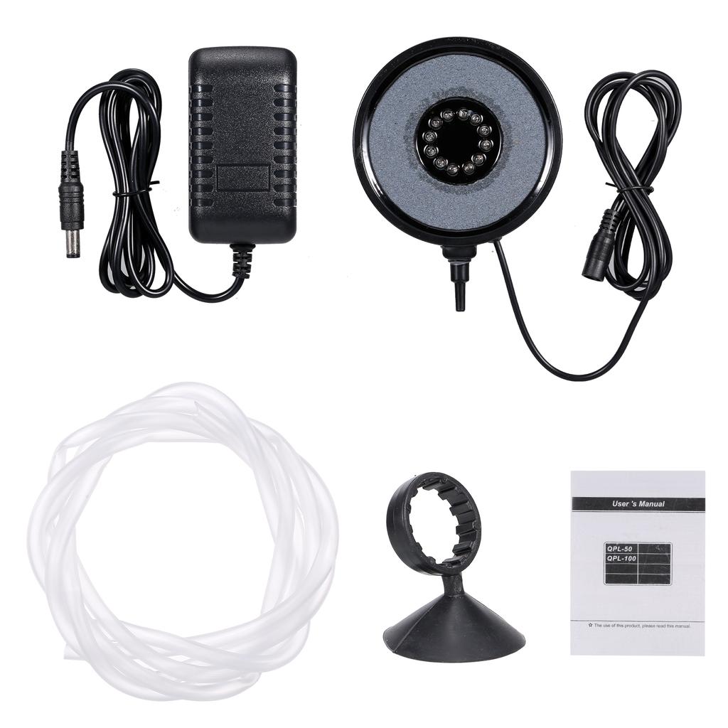 Aquarium Bubbler Aquarium Light Aquarium Air Stone Disk Round Fish Tank Bubbler with Auto Color Changing LED