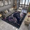 Gothic Raven Rug Symbols Dark Academia Rug Black Cool Satanic Carpet Home Bedroom Decorative Rug Floor Entrance Mat