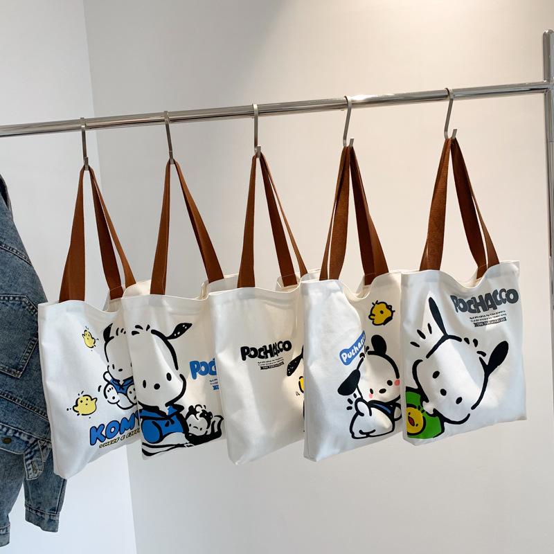 Canvas Bag Women's High-value Niche Cartoon Shoulder Bag Going Out Large-capacity Book Bag