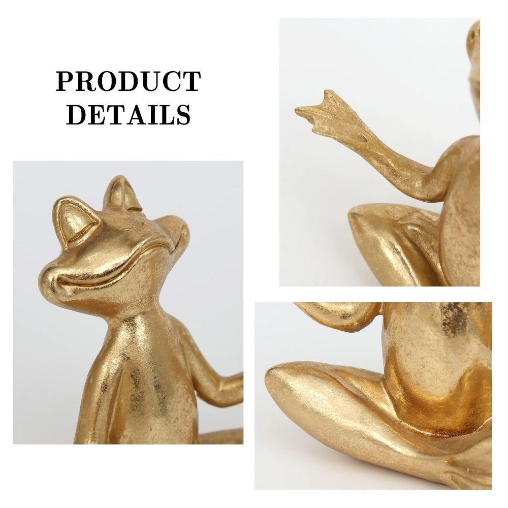 Resin Frog Yoga Statues 3.7In Sculptures Decor Fashion Yoga Decor  Desk Table