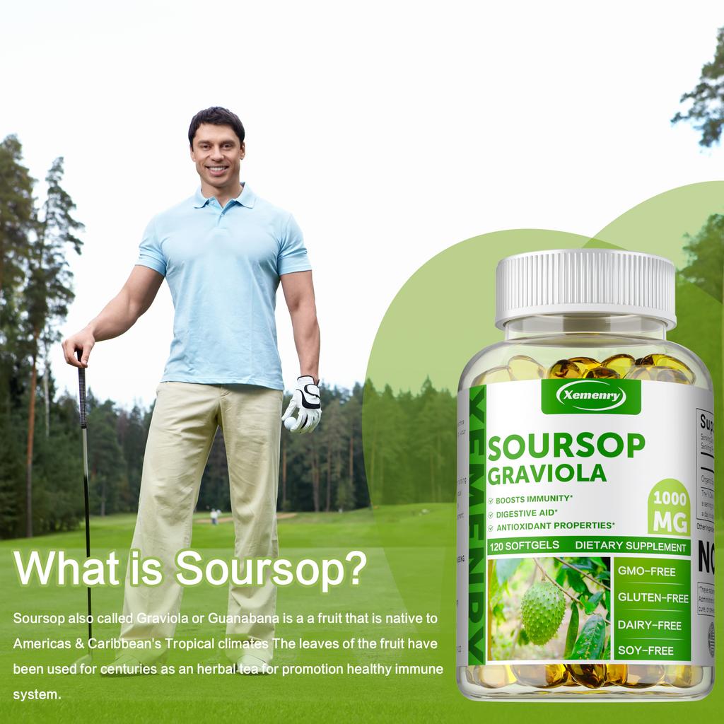 Soursop-Kapseln: Leicht absorbierbar, rein natürlich, ein tägliches Nahrungsergänzungsmittel für Erwachsene.