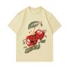 Men's 100% Cotton Crew Neck Short Sleeve T-Shirt, Creative Skull Dice Cherry Luck Print Casual Comfortable Tee for Daily Summer Wear