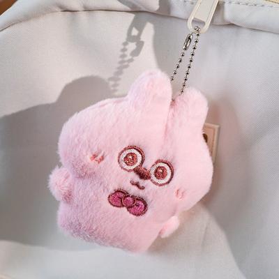 Cartoon Squeezing Keychain Key Ring Rabbit Pendant Sweet Plush Rabbit Keychain  Key Decor