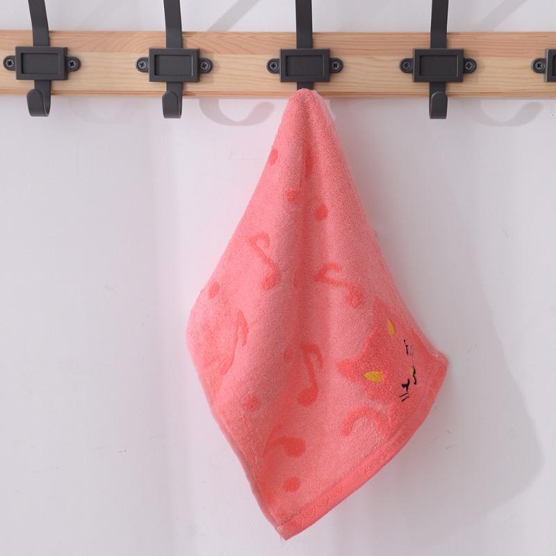 

Детское полотенце для лица из бамбукового волокна, маленькое полотенце для детсадовских малышей, мягкое и впитывающее, детское полотенце с кошкой-музыкантом 25*50cm