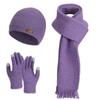 3 Piece Set Knit Beanie Hat Soft Plush Material Windproof Beanies Cap Hat Scarf Gloves Set  For Men