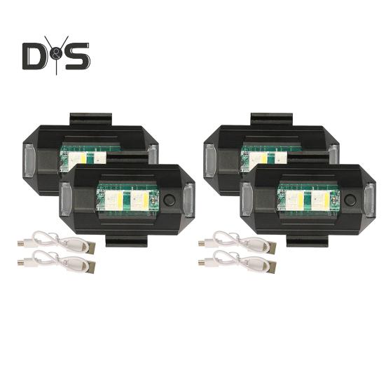 2 Stück LED-Blitzlichter für Drohnen, 7 Farben, wiederaufladbar über USB, Warnlicht für Flugzeuge, Reiten, fliegende Antikollisions-Rücklichter für Flugzeuge und Motorräder