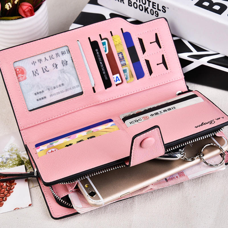 

Женский длинный кошелек с пряжкой, модный брендовый кошелек, держатель для кредитных карт, большая вместительная сумка-клатч на молнии