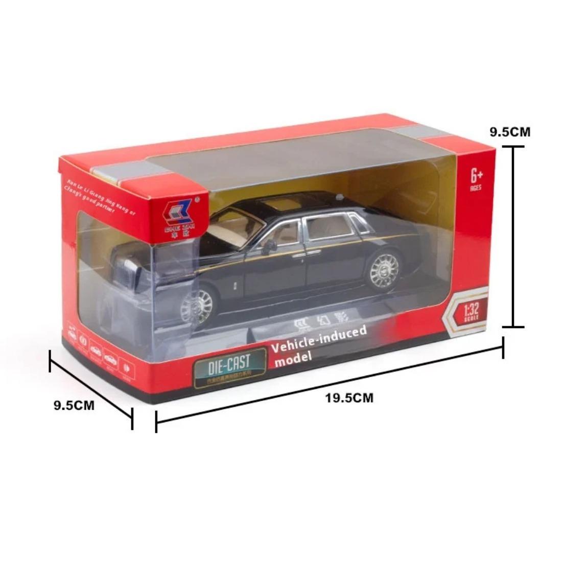 

Модель игрушечной машины Rolls Phantom из сплава в масштабе 1/32 со звуком и светом, ретро функция отката - идеальный подарок для детей чёрный