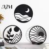 Metal Wall Art 3Pcs Boho Decoration, Vintage Hollow-out Decor, Silhouette Decor for Bedroom Sculpture, Minimalist Hanging Ornament Living Room Office