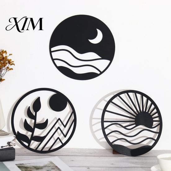 Metal Wall Art 3Pcs Boho Decoration, Vintage Hollow-out Decor, Silhouette Decor for Bedroom Sculpture, Minimalist Hanging Ornament Living Room Office