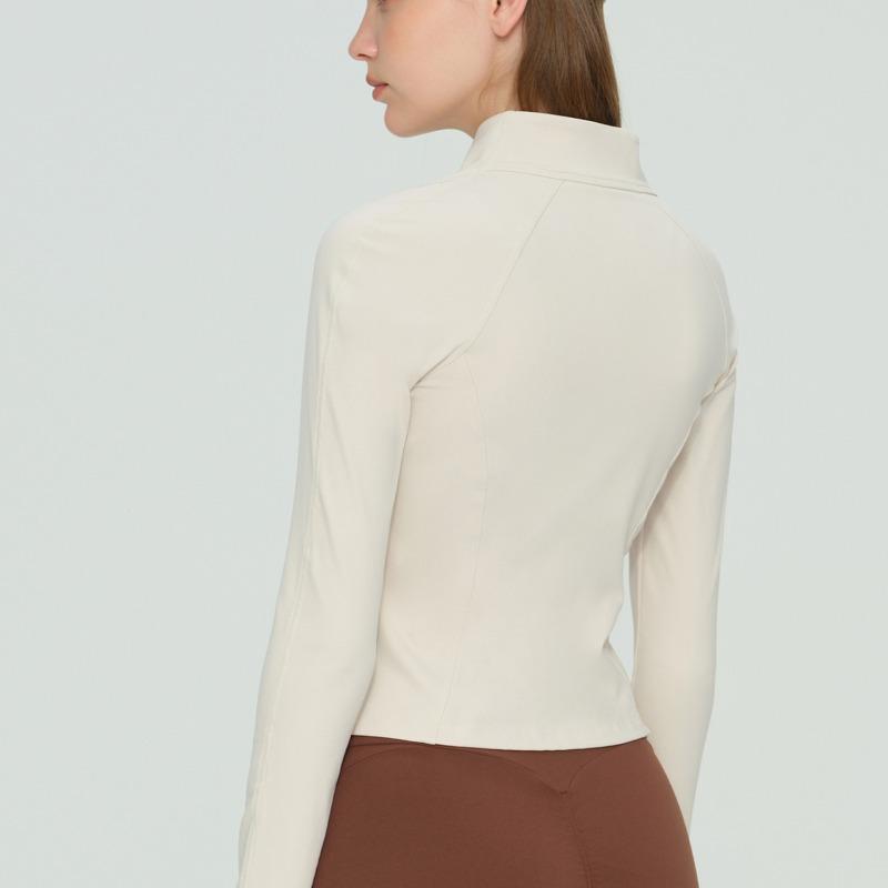 Autumn and Winter Thickened Velvet Yoga Clothes Jacket Yoga Top Stand-up Collar Slim Fitness Thin Sports Fitness Clothes