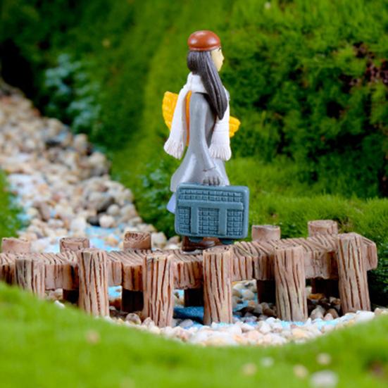 Harz Brücke Mini Miniatur Fee Garten Figuren Landschaft Moos Ornament Dekor