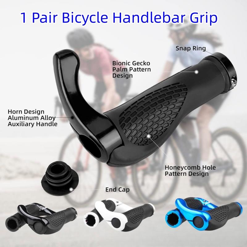 MTB Bike Ergonomisch Anti-Rutsch Aluminiumlegierung Gummi Lenkergriffe Lock-On Abdeckung Fahrradzubehör