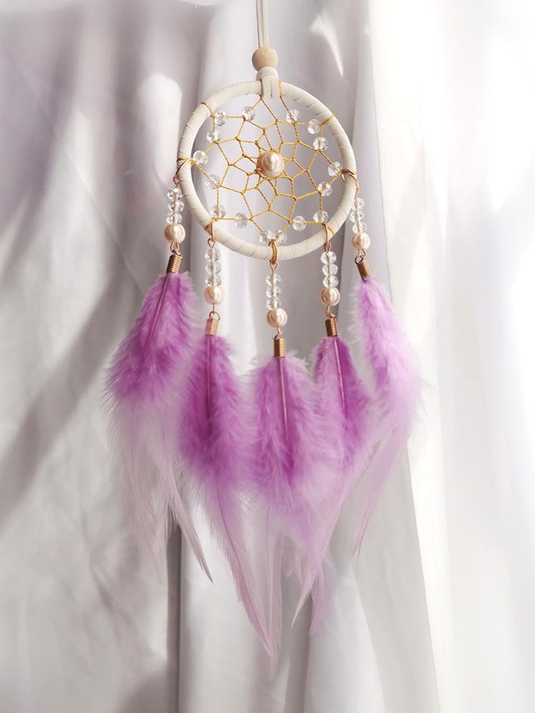Creative Hand-woven Car Pendant Dream Catcher Feather Wind Chime Valentine's Day Gift Bedroom Hanging Ornaments Home Decoration