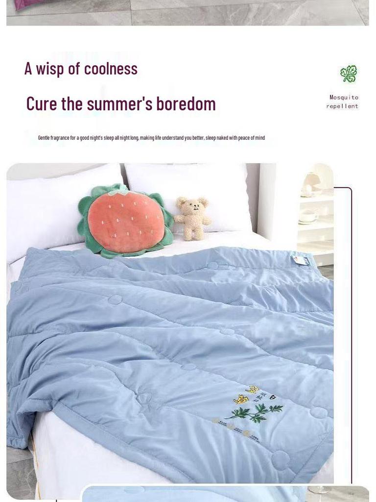 Beifuß Sommer Klimaanlage Steppdecke: Studentenwohnheim & Nickerchen-bereit, Maschinenwaschbar.