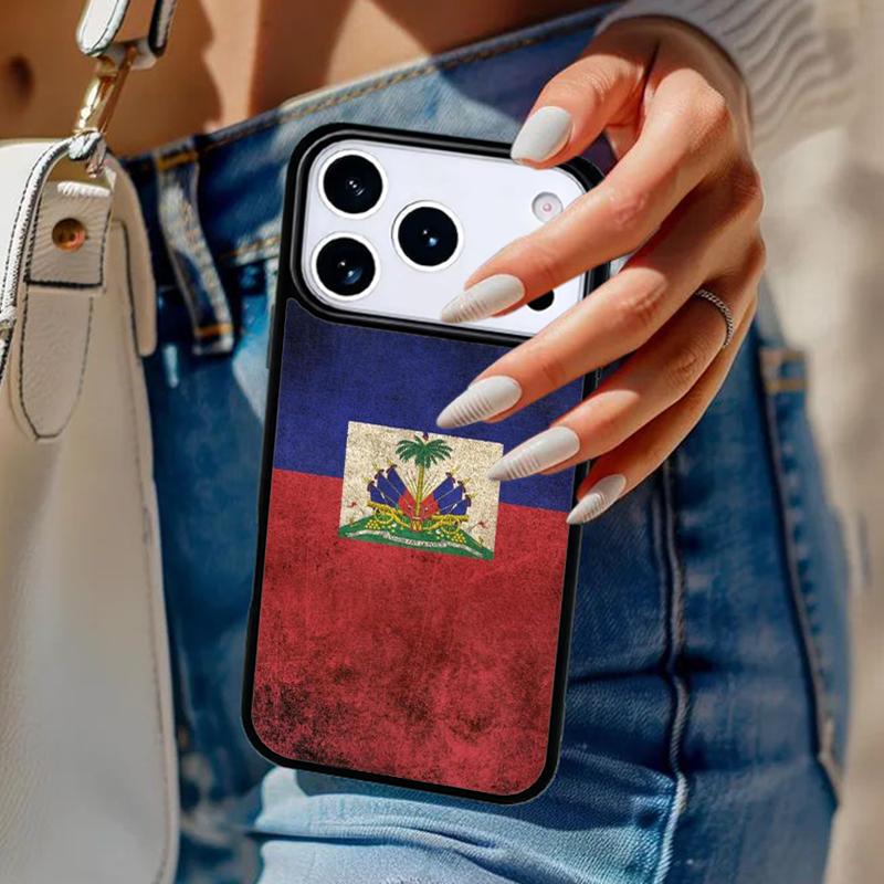 Haiti Haitian Flag soft Phone Case For iPhone 17 Air 14 15 13 12 Max Cover For Apple 14 15 16 16e 11 Pro Max Plus