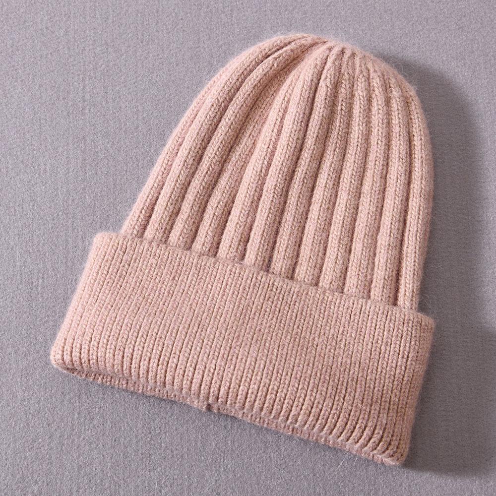 Children's knitted hat rabbit velvet classic striped soft cute autumn and winter outdoor wool hat warm and windproof