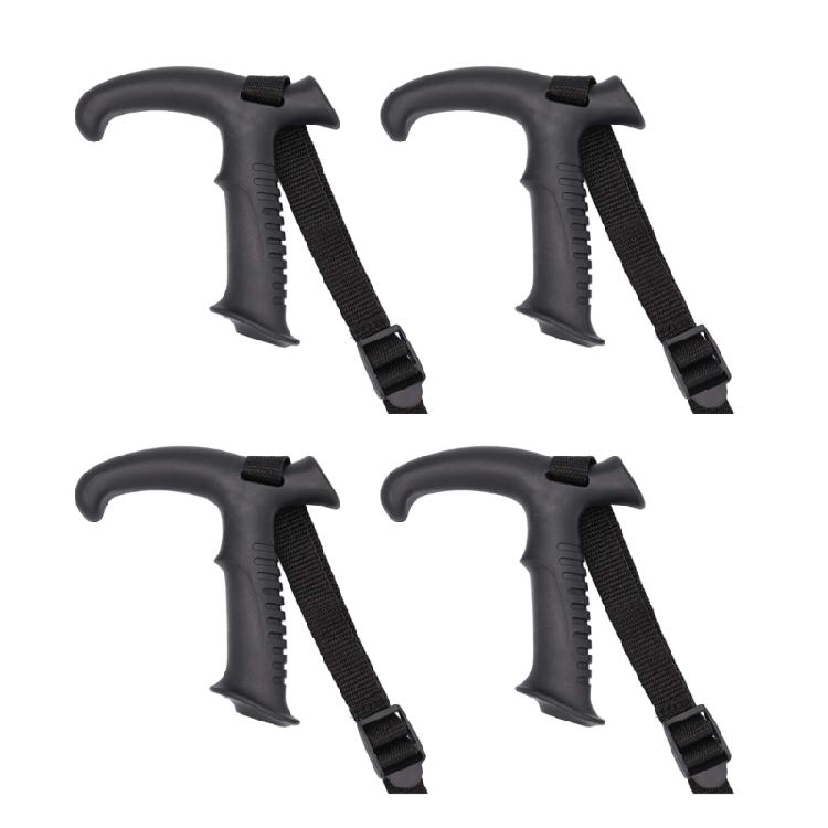 4Pcs Trekking Poles Handle Walking Cane Grip Straight/Bent Handle Climbing Stick Head Trekking Rod Handle Adapters