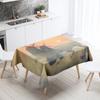 Sunset Windmill Scenery Tablecloth Party Restaurant Banquet Decor Stain Resistant Waterproof  Home Table Decoration