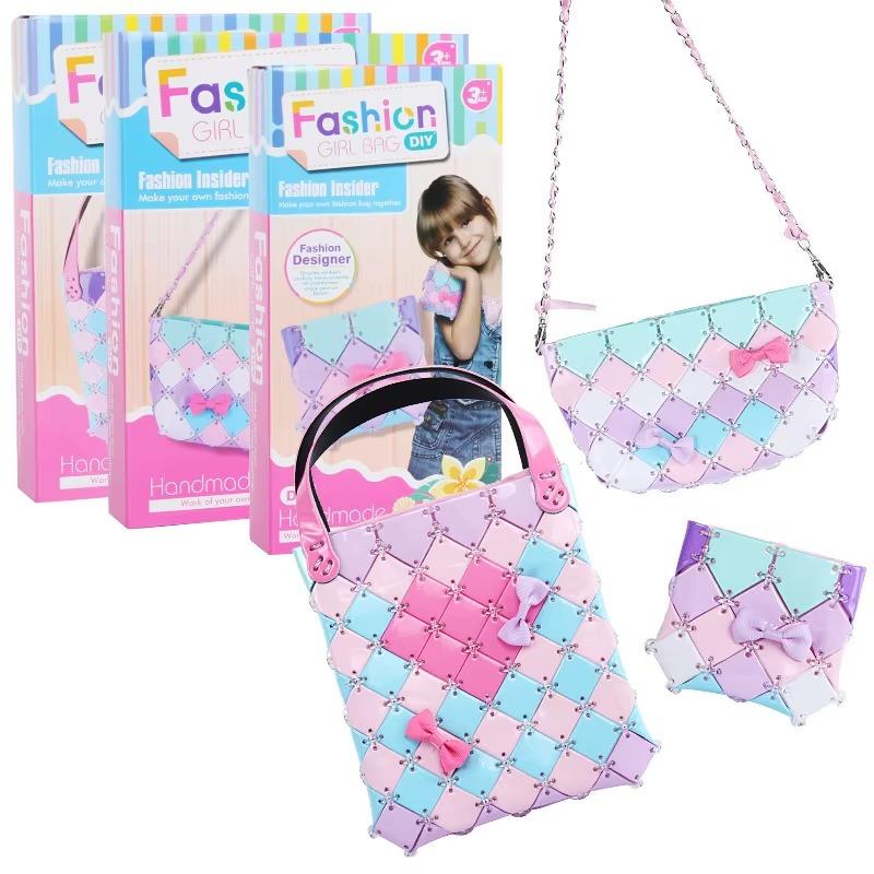 Hand Woven Bag 1PCS Handmade Material Bag DIY Shoulder Bag Creative Girls Educational Gift Toys