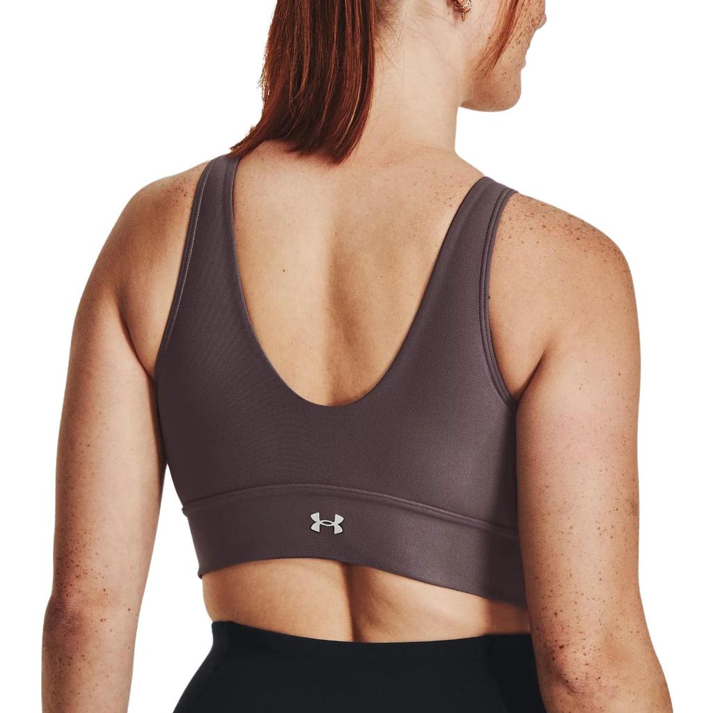 Under Armour Infinity Solid Fitted Pullover Medium Support Sports Bra Women Underwear Chestnut 1376883-057