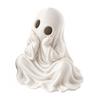 White Black Ghost Figures 3D Printed Halloween Figurine, Cute Chin-Resting Spooky Desk Decor, Decorative Accents Funny Ornament for Home Party