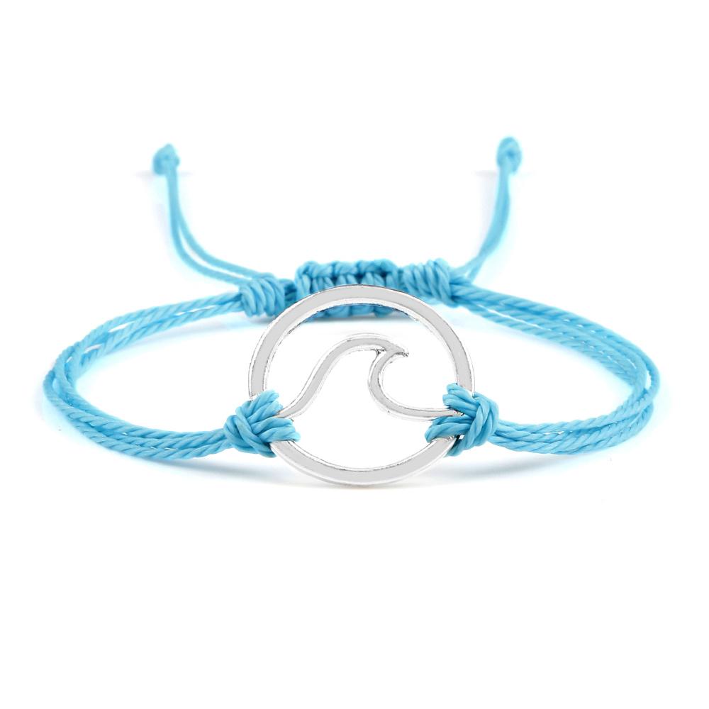 Bohemian Wax Rope Braied Bracelet for Women Men Charm Waves Adjustable Bangles Lucky String Bracelets Friends Gift Wrist Jewelry