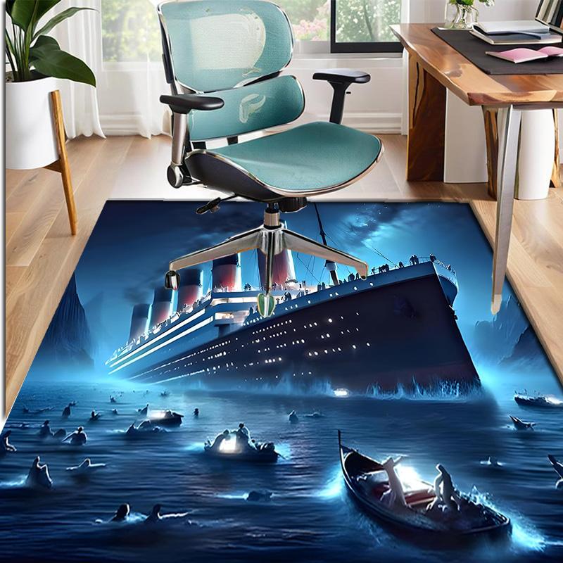 RMS Titanic Pattern Rug, Indoor/Outdoor Mat, for Picnic, Gameroom, Bedroom, Office, Living Room, Home Decor Carpet, Birthday Gift