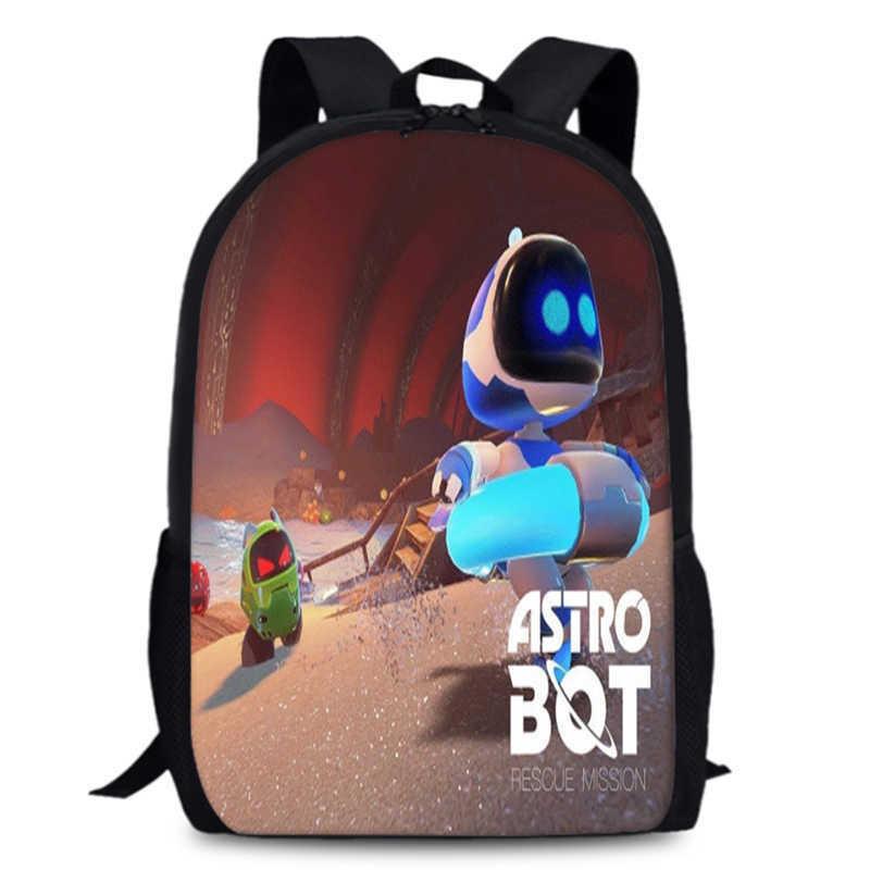 Astro Bot 15 Inch Large Capacity School Backpack Stylish Oxford Cloth Design For Kids