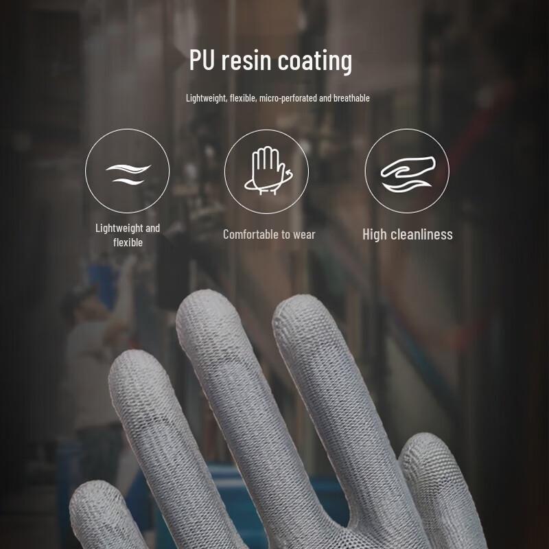 

Xingyu Grey Polyester PU Coated Work Gloves