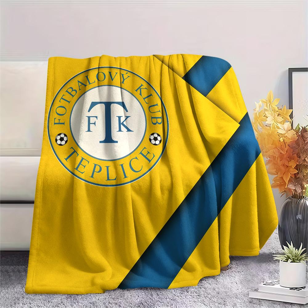 Teplice Football Club  Print Flannel Blanket, High quality Comfortable for All Seasons, Home Decor, Warmth and Comfort