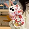 Mädchen Rosa Erdbeer S-Shortcake Handyhülle Für IPhone 11 12 13 14 15 16 Pro Max Plus Lederhülle