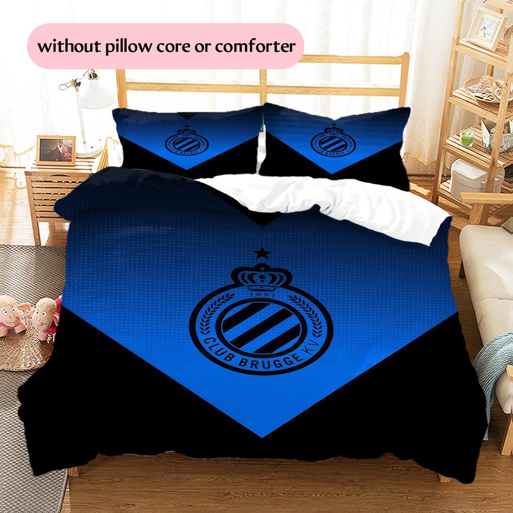 Club Brugge KV Pattern Bedding Quilt Set  Home Decoration  Gift (1 * Duvet Cover + 2 * Pillowcase  Without Core)