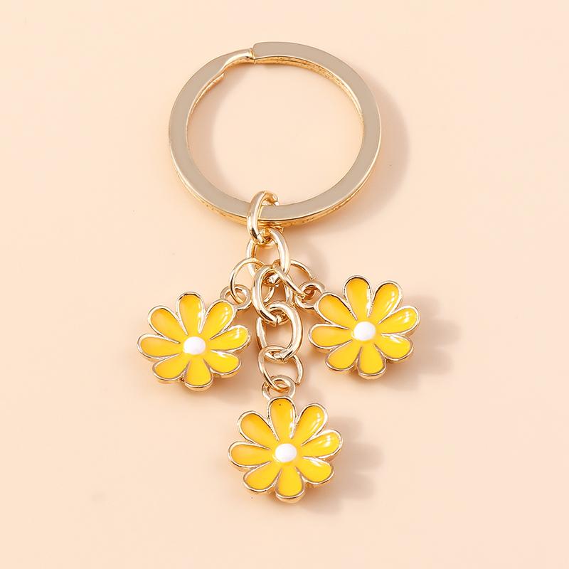 Niedlicher Emaille Sonnenblumen Schlüsselanhänger Frauen Mädchen Blume Schlüsselanhänger Anhänger für Handtaschen Deko DIY Handgefertigter Schmuck Geschenke