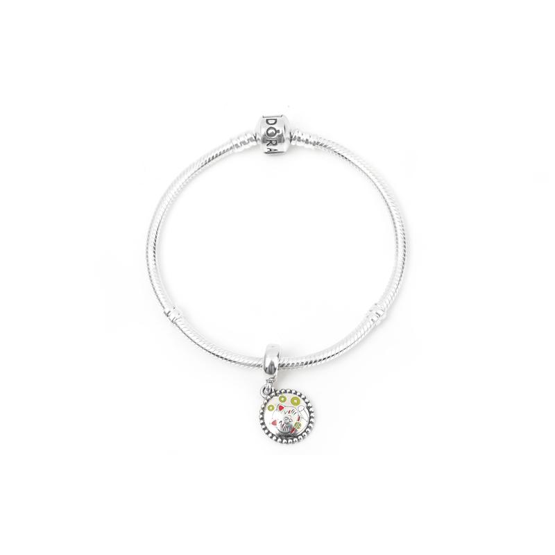 Pandora Lucky Cat 925 Silver Bracelet Unisex Couple Style Silver Lucky Cat серебряный