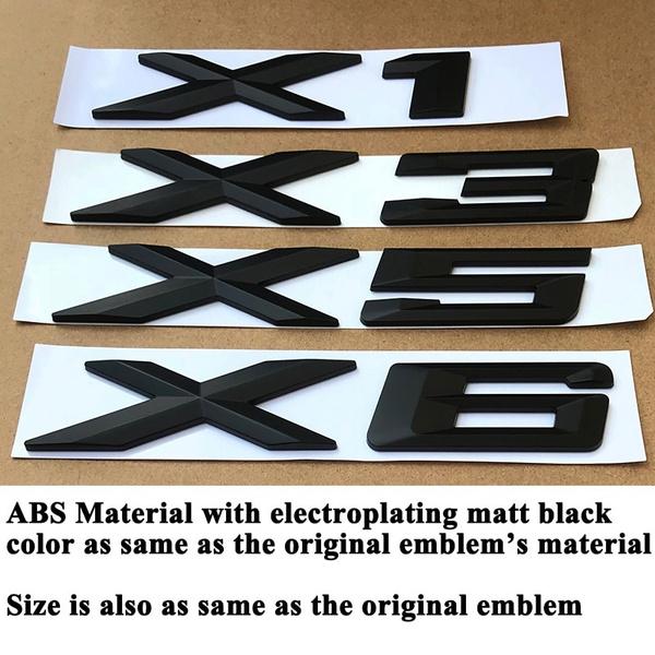 1pc ABS Matt Black Car Emblem Logo Badge Tail Trunk Sticker Accessories for X1 E84 F48 X3 F25 G01 X5 E70 F15 X6 F16 E71 G06