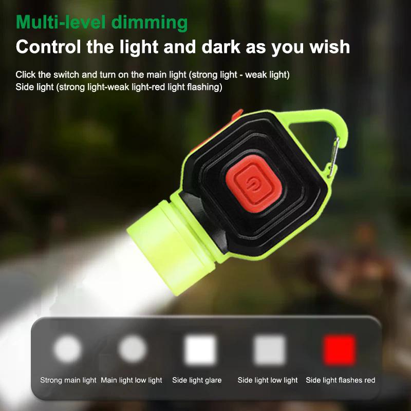 1Pcs Multi-functional Keychain Flashlight Outdoor Portable Work Light Outdoor Camping Light USB Rechargeable Emergency Light