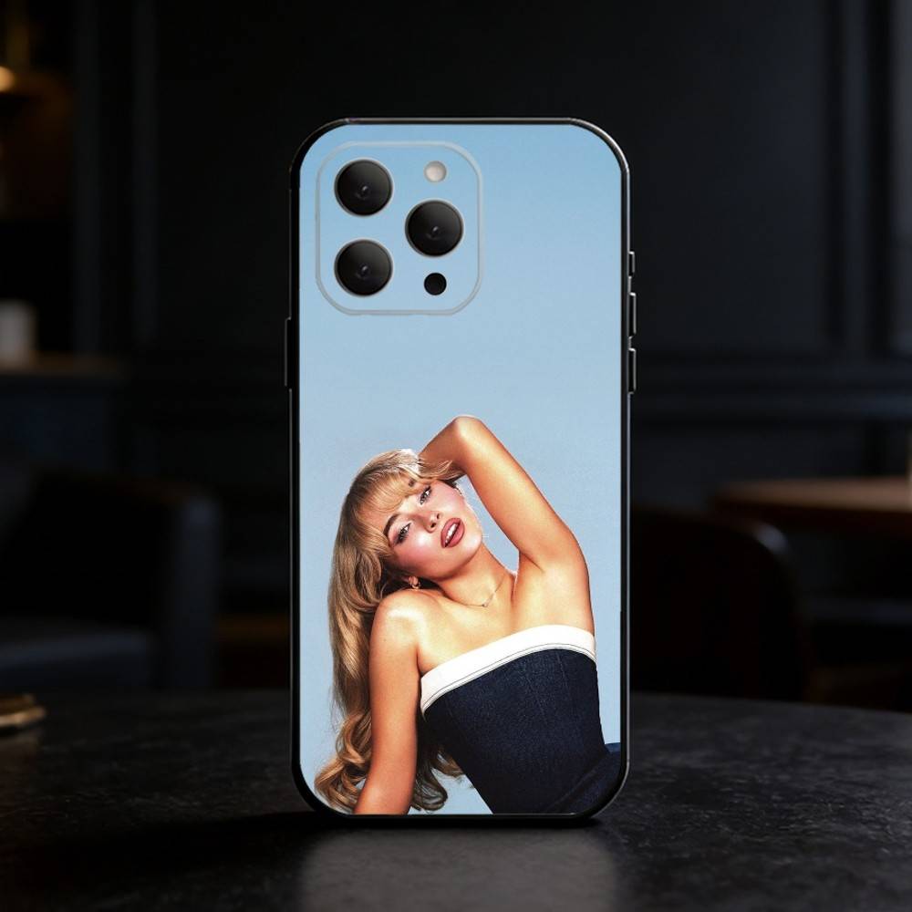 Singer S-Sabrina C- Carpenter Phone Case For iPhone 17,16,15,14,13,12,11 Plus,Pro,Max,Mini Silicone black Soft Cover