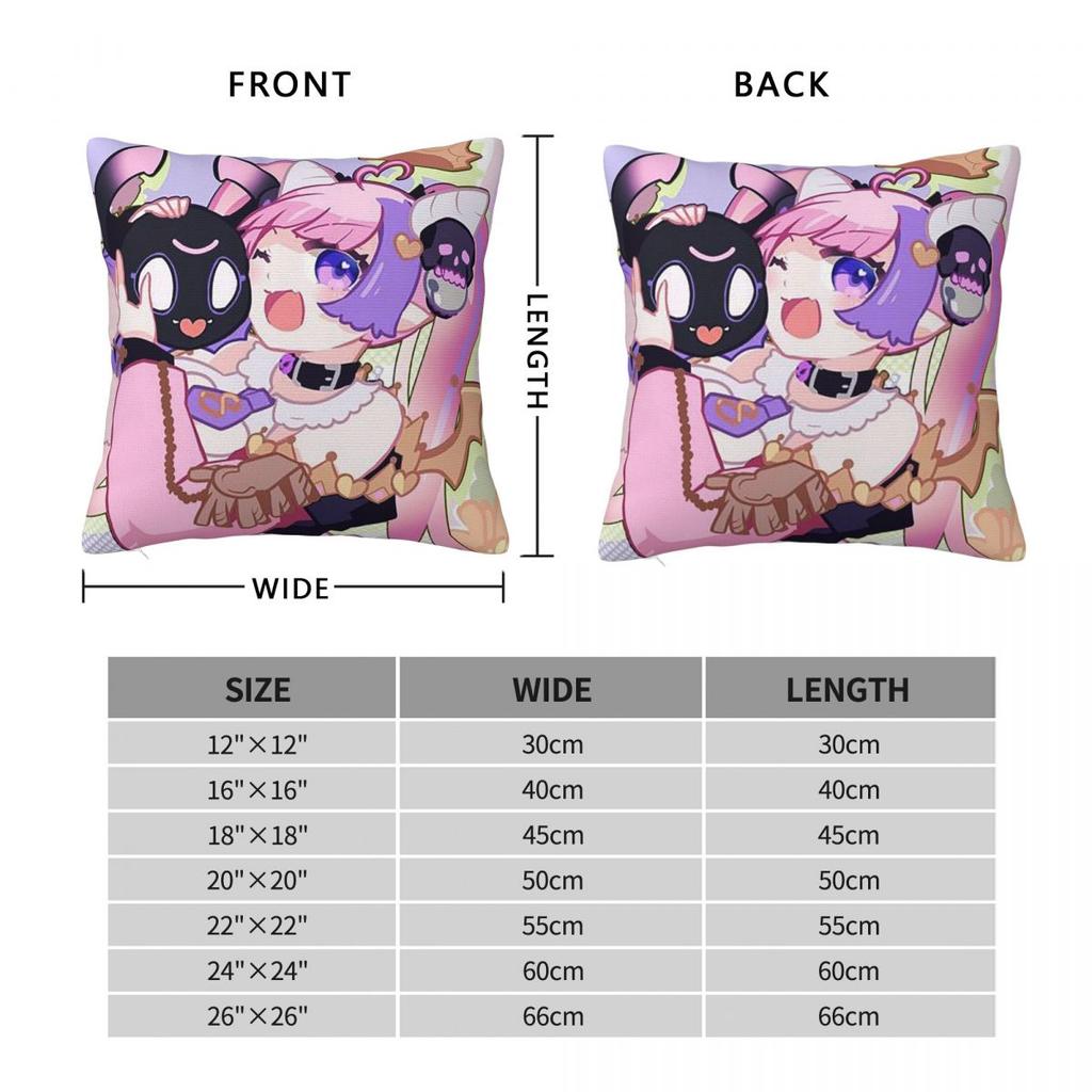 VShojo Ironmouse Anime Square Pillowcase Pillow Cover Cushion Zip Decorative Comfort Throw Pillow for Home Car