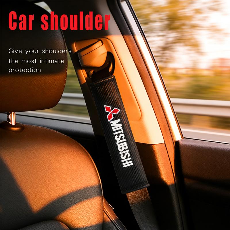 Car Shoulder Cover Cushion Seat Belt Pad Seat Belt Cover For Mitsubishi Outlander Ralliart ASX Pajero Lancer Space Star Eclipse