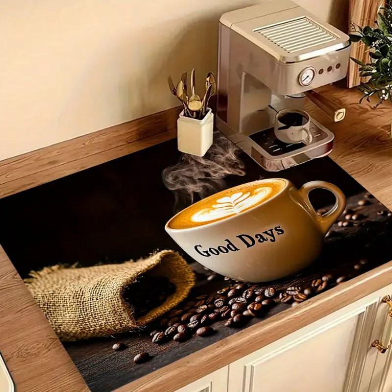 Covoraș Absorbent pentru Picături de Cafea cu Talpă de Cauciuc Antiderapantă Anti-Murdărie pentru Aparat de Cafea Chiuvetă de Bucătărie Blat de Baie