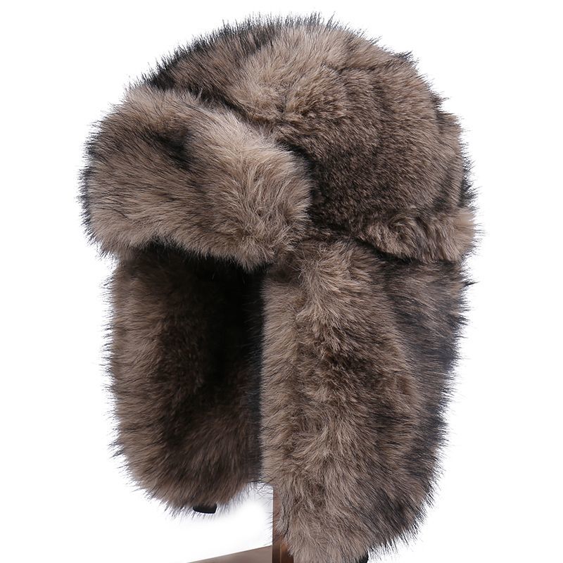 Atmosferă avansată de iarnă, șapcă de schi caldă, căciulă de pluș Lei Feng, protecție pentru urechi îngroșată rezistentă la frig, față mică