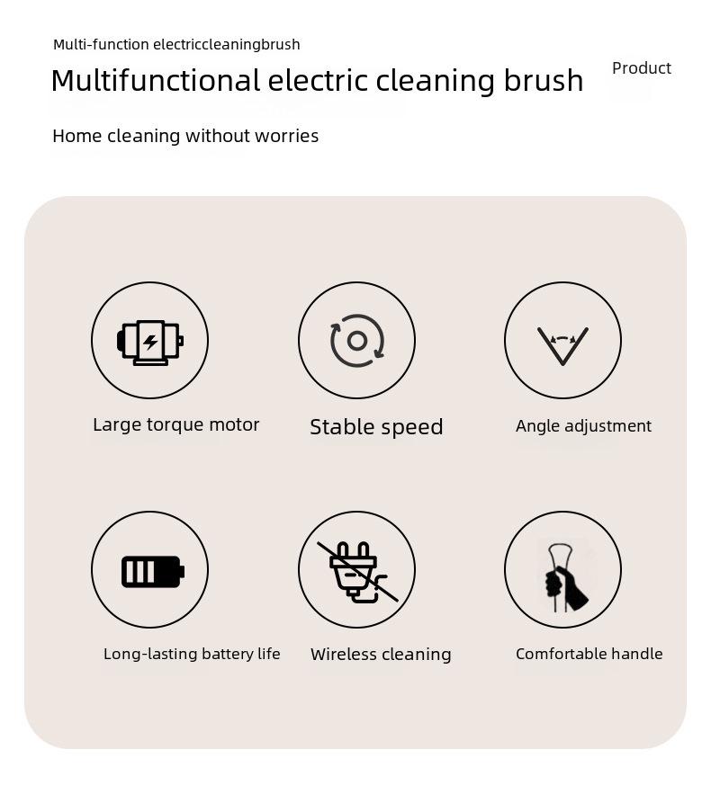 Multi-Function Electric Cleaning Brush for Kitchen, Bathroom & Floor