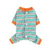 Striped Summer Pet Outfit: Cute, Elastic, Four-Legged Suit for Small To Medium Dogs and Cats (Teddy, Bichon, Pomeranian)
